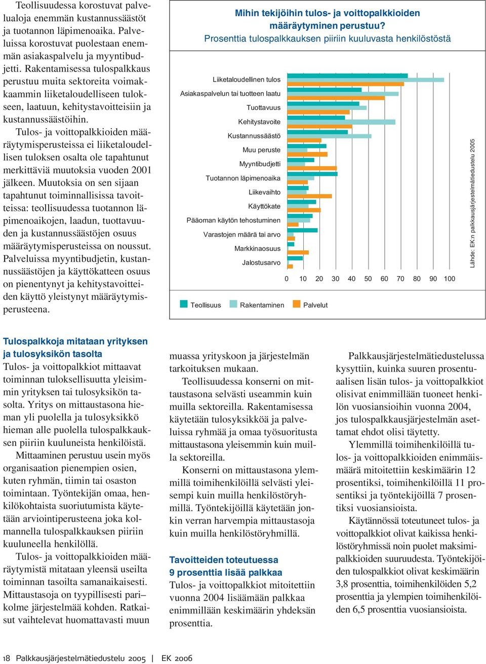 Tulos- ja voittopalkkioiden määräytymisperusteissa ei liiketaloudellisen tuloksen osalta ole tapahtunut merkittäviä muutoksia vuoden 2001 jälkeen.