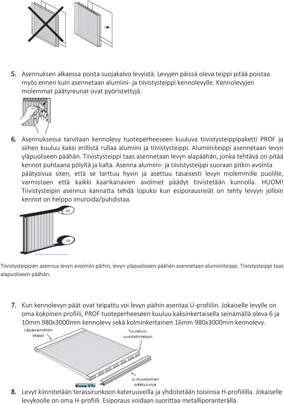 Asennusohje PROF kennolevylle - PDF Ilmainen lataus