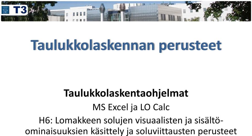 Calc H6: Lomakkeen solujen visuaalisten ja