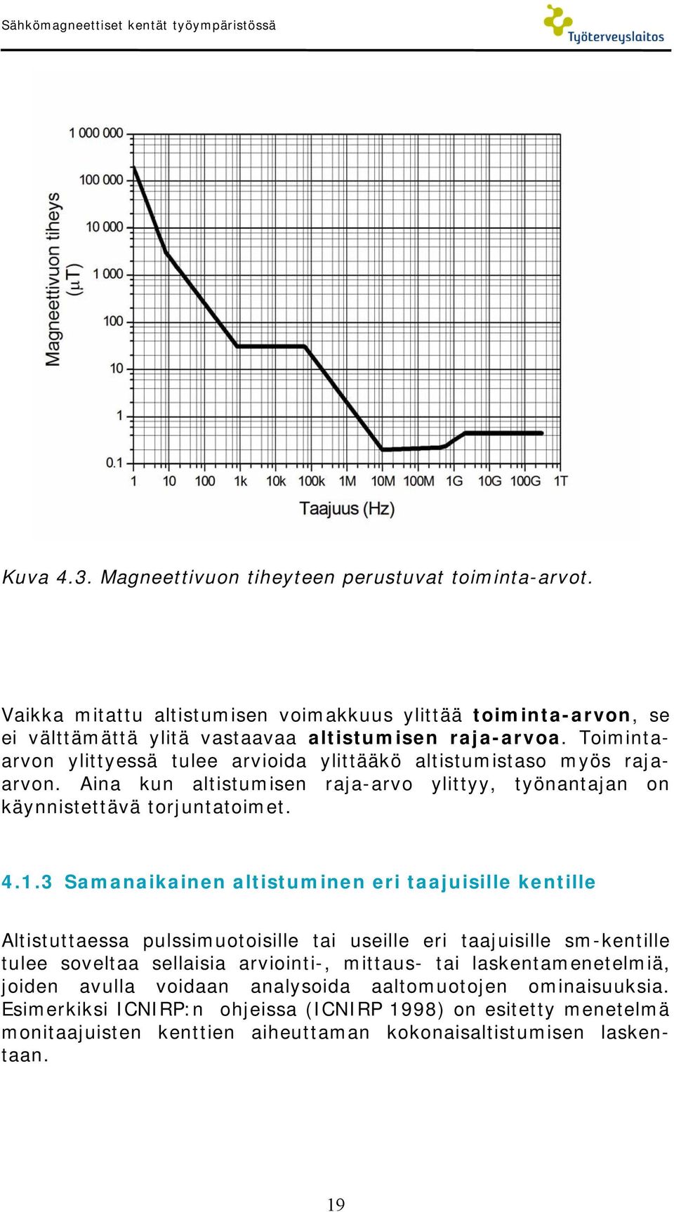 Toimintaarvon ylittyessä tulee arvioida ylittääkö altistumistaso myös rajaarvon. Aina kun altistumisen raja-arvo ylittyy, työnantajan on käynnistettävä torjuntatoimet. 4.1.