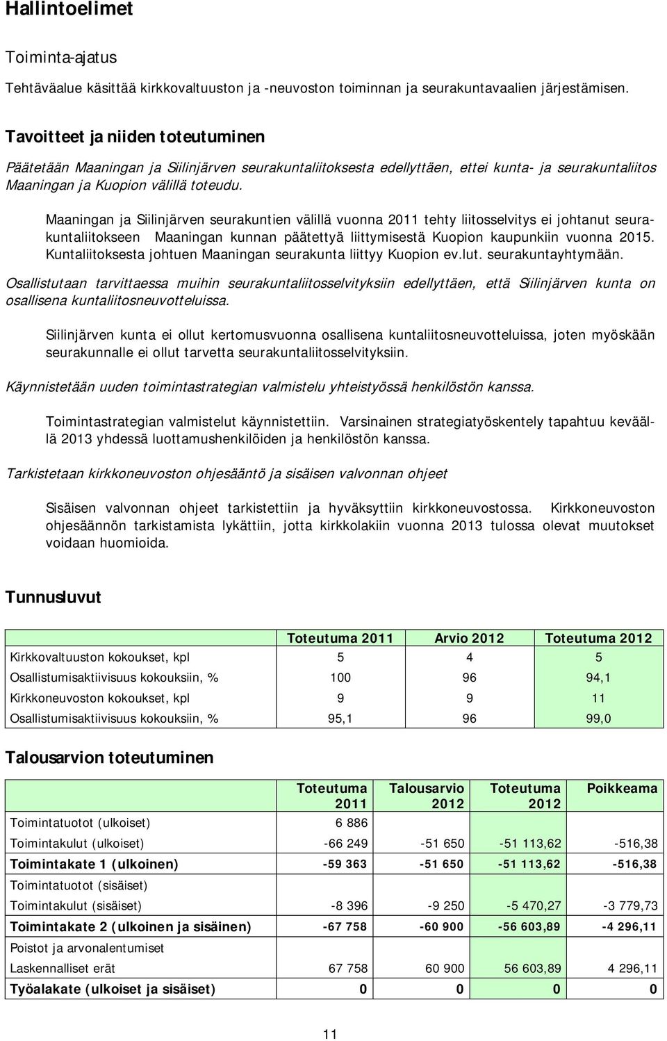 Maaningan ja Siilinjärven seurakuntien välillä vuonna tehty liitosselvitys ei johtanut seurakuntaliitokseen Maaningan kunnan päätettyä liittymisestä Kuopion kaupunkiin vuonna 2015.