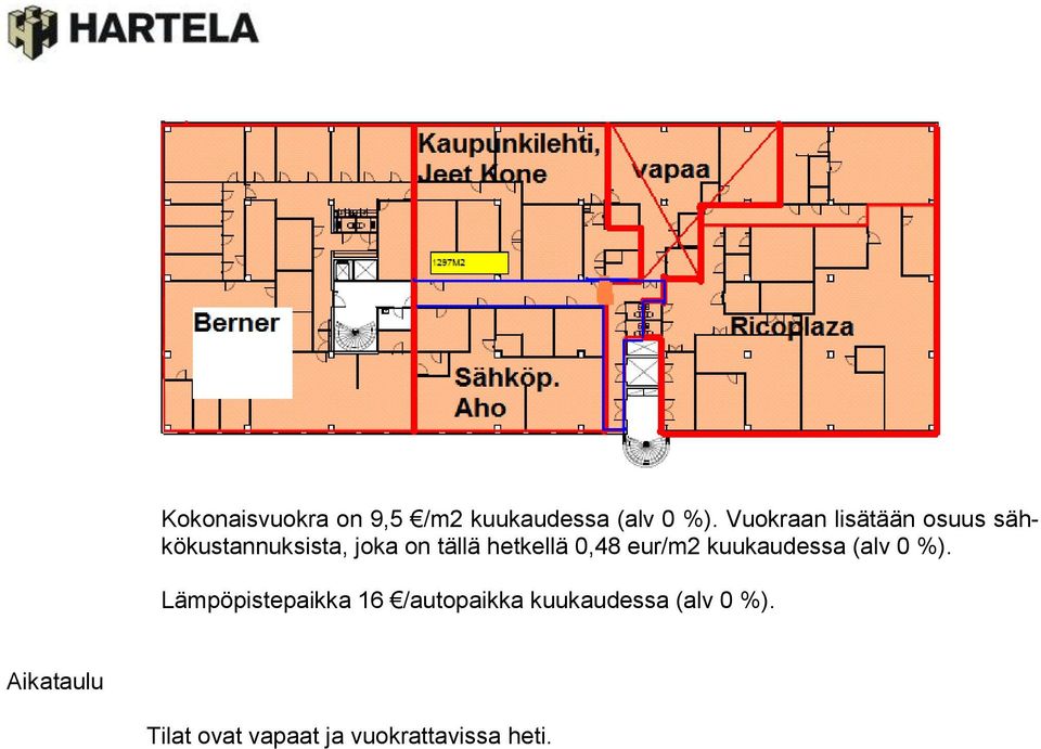 Lämpöpistepaikka 16 /autopaikka kuukaudessa (alv