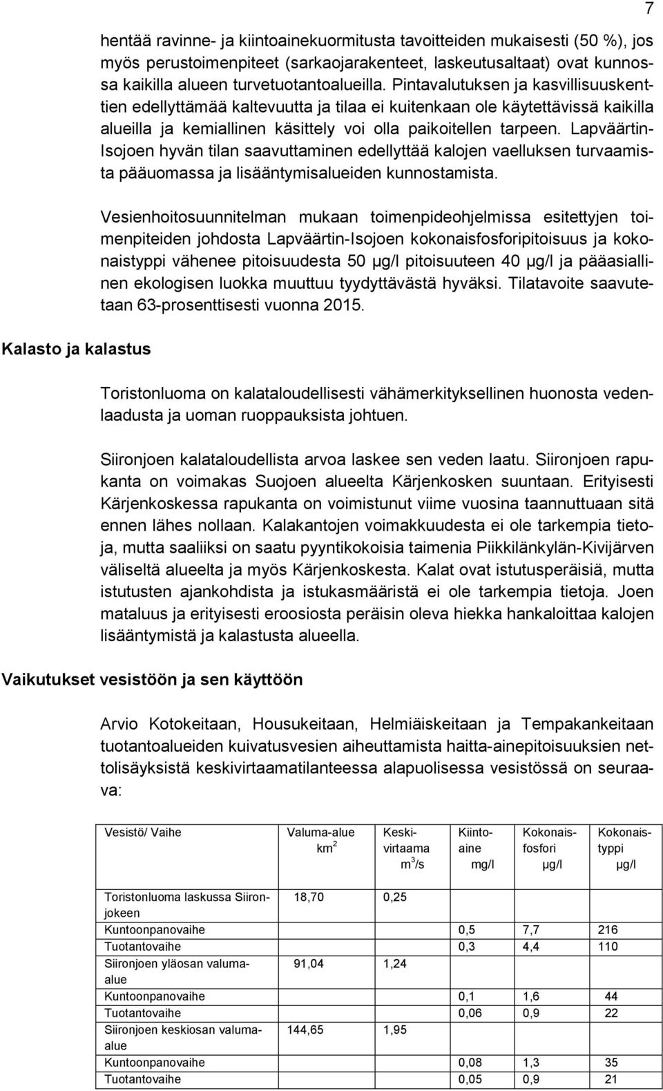 Pintavalutuksen ja kasvillisuuskenttien edellyttämää kaltevuutta ja tilaa ei kuitenkaan ole käytettävissä kaikilla alueilla ja kemiallinen käsittely voi olla paikoitellen tarpeen.