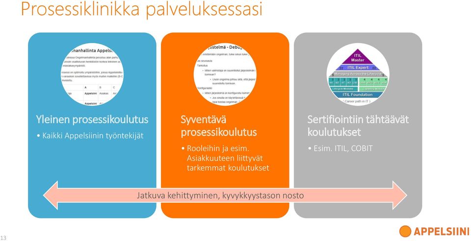 Asiakkuuteen liittyvät tarkemmat koulutukset Sertifiointiin tähtäävät