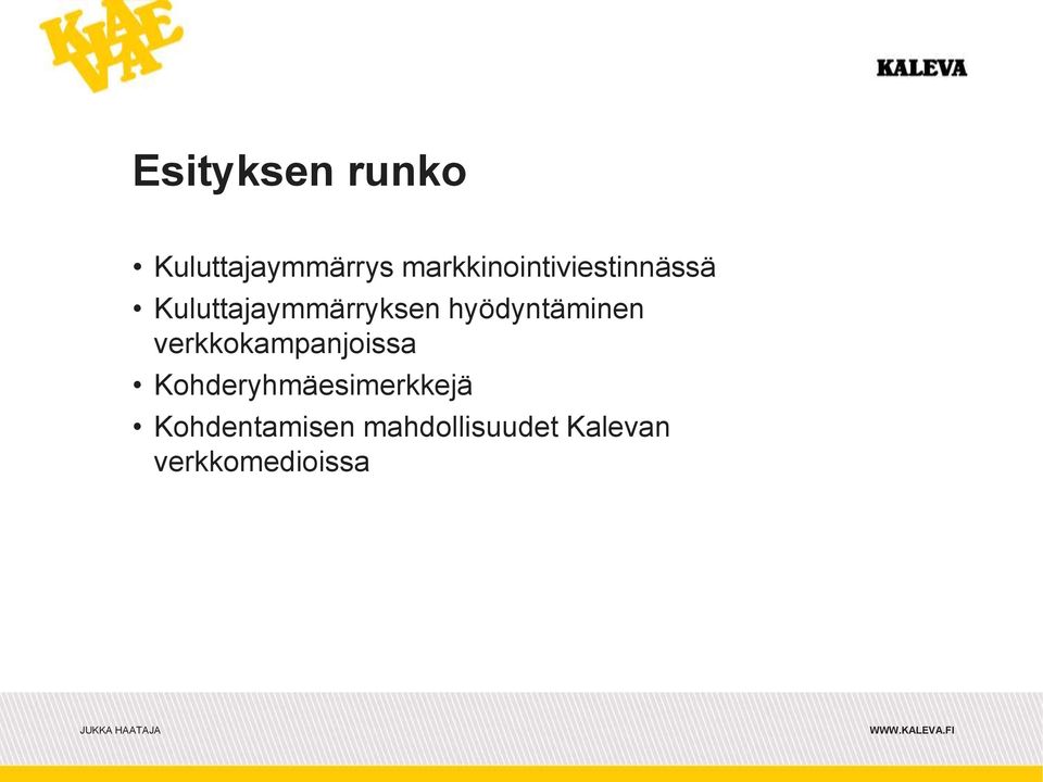 hyödyntäminen verkkokampanjoissa