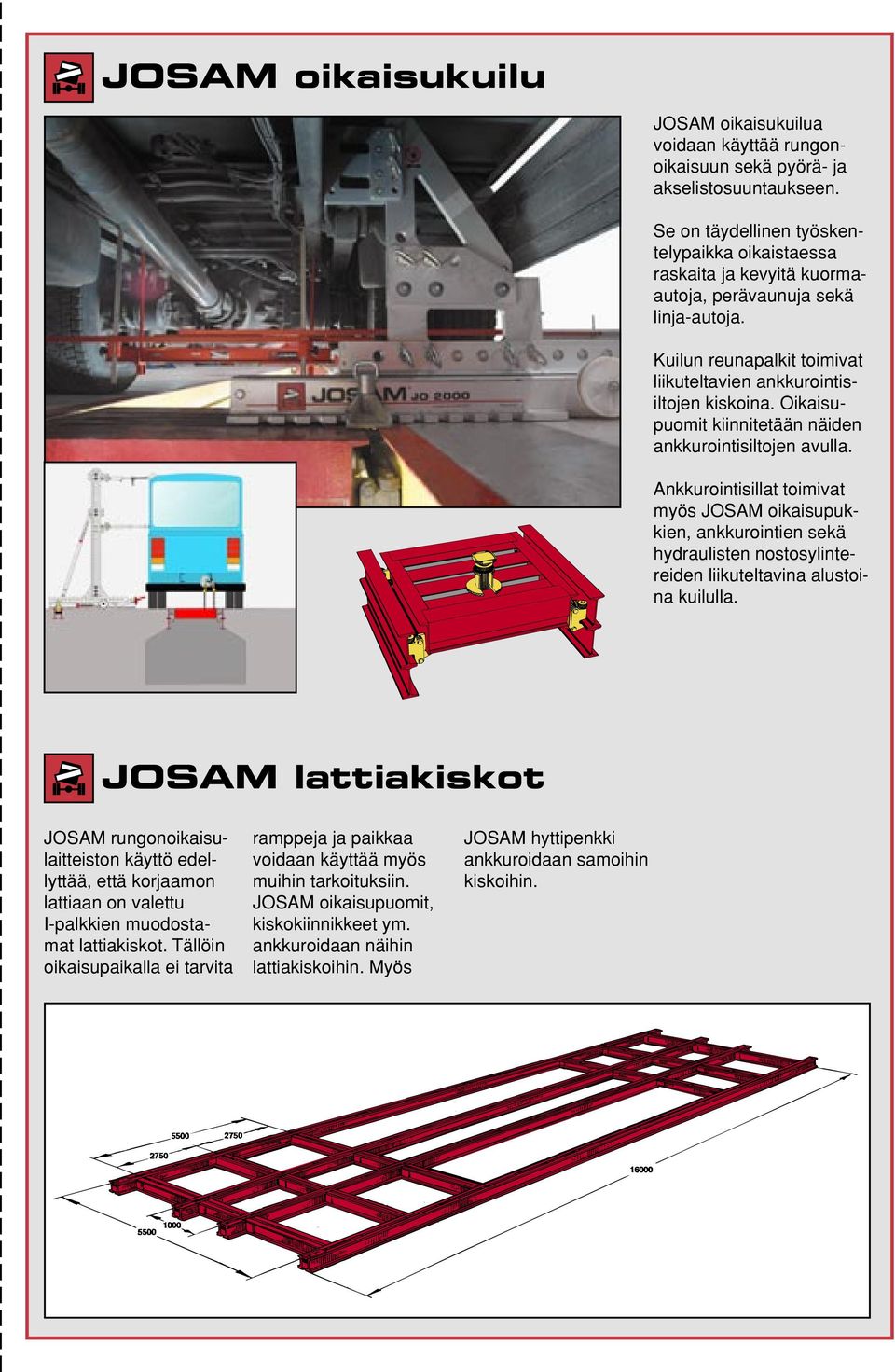 Oikaisupuomit kiinnitetään näiden ankkurointisiltojen avulla.