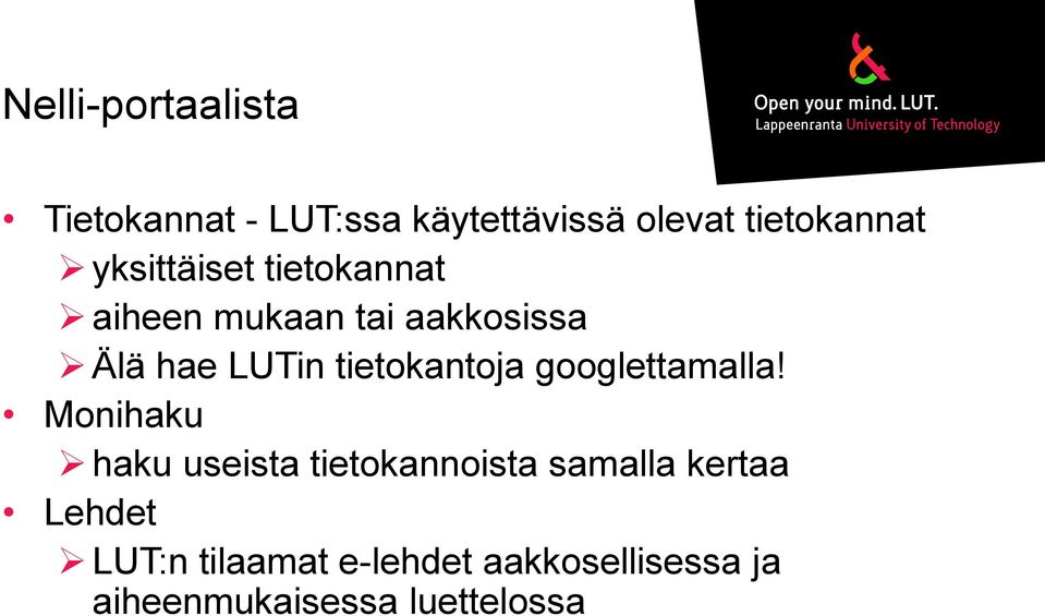 tietokantoja googlettamalla!