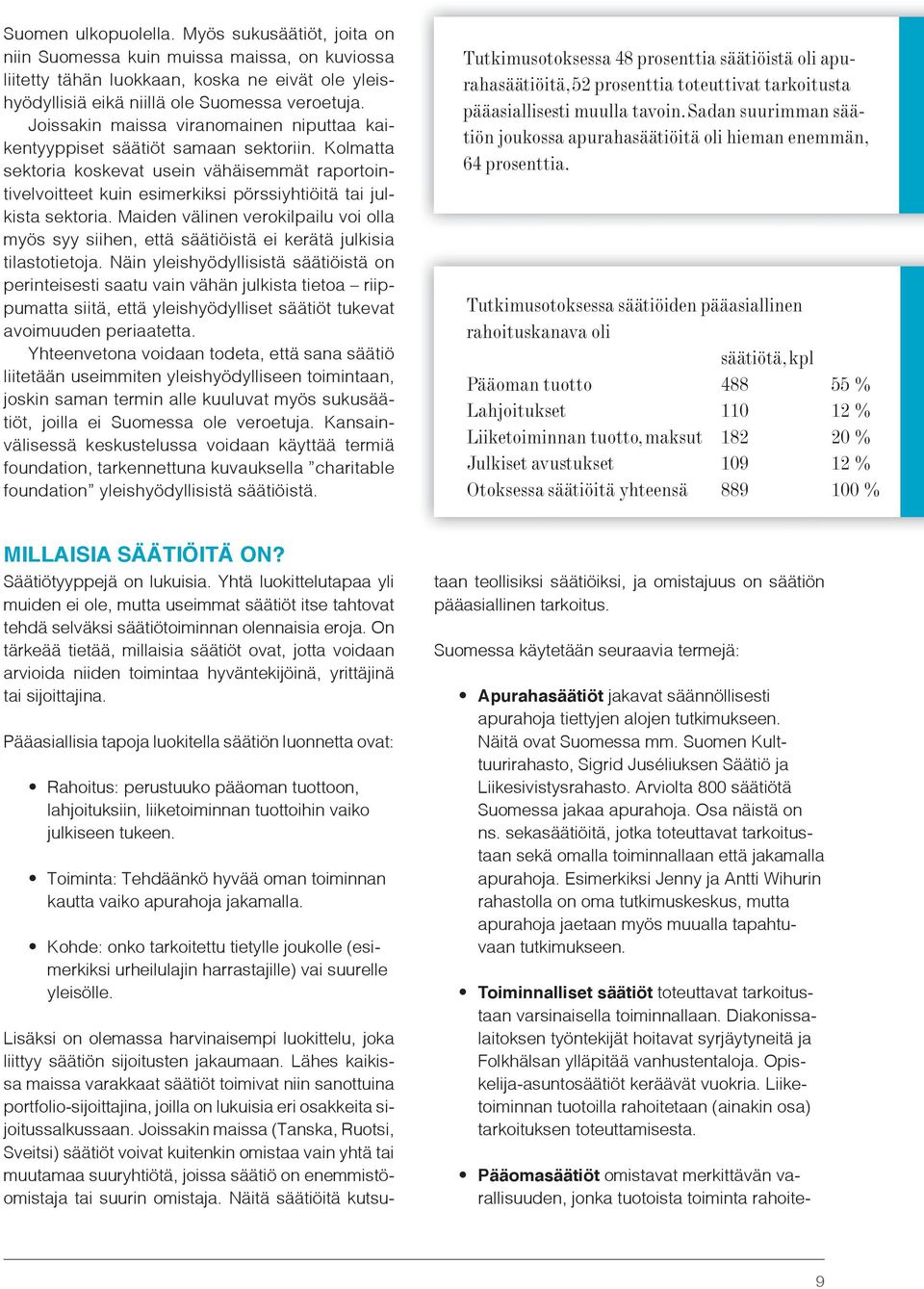 Kolmatta sektoria koskevat usein vähäisemmät raportointivelvoitteet kuin esimerkiksi pörssiyhtiöitä tai julkista sektoria.