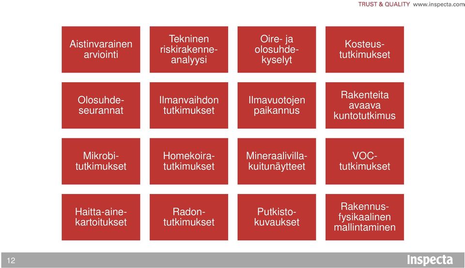 Rakenteita avaava kuntotutkimus Mikrobitutkimukset Homekoiratutkimukset