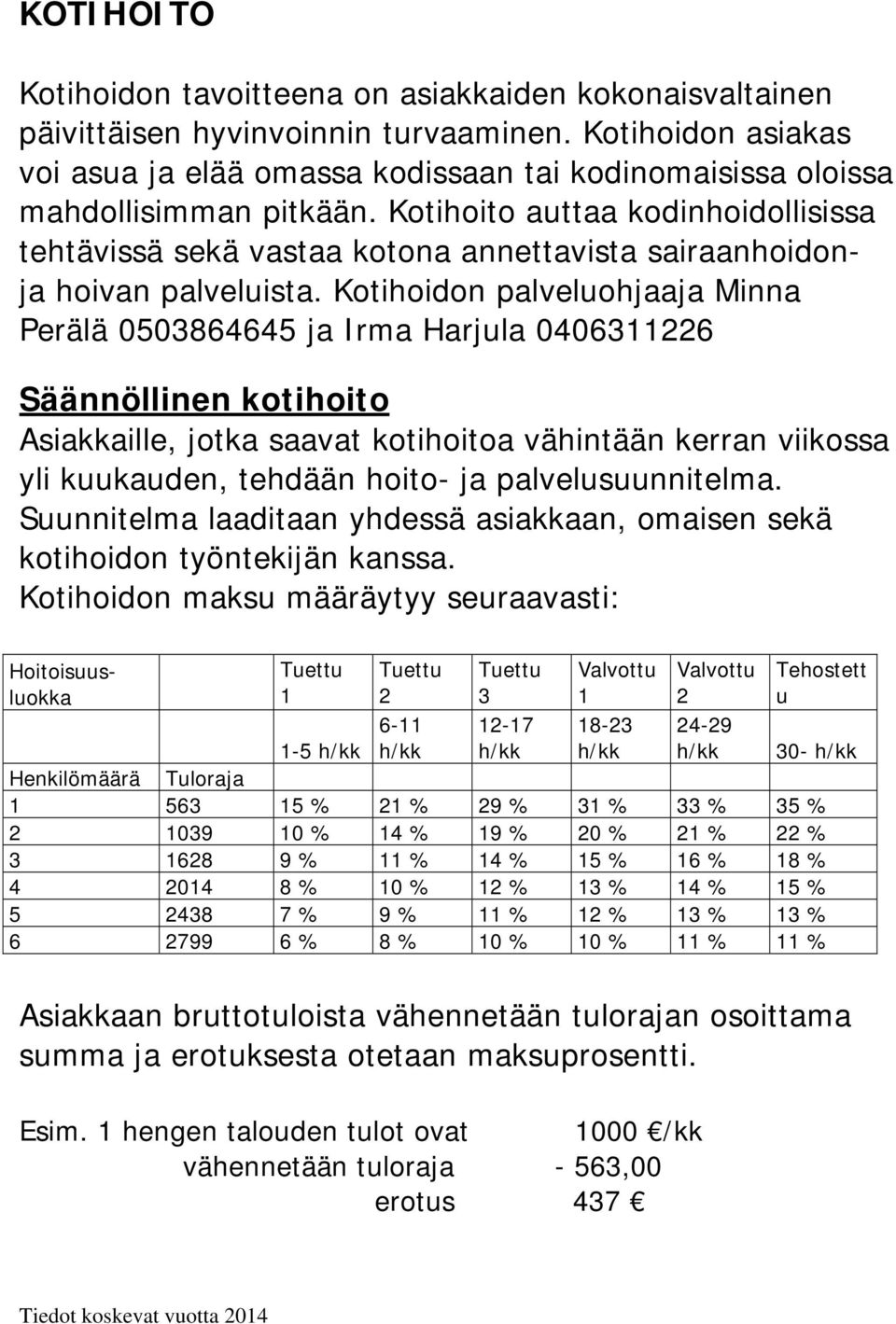 Kotihoito auttaa kodinhoidollisissa tehtävissä sekä vastaa kotona annettavista sairaanhoidonja hoivan palveluista.