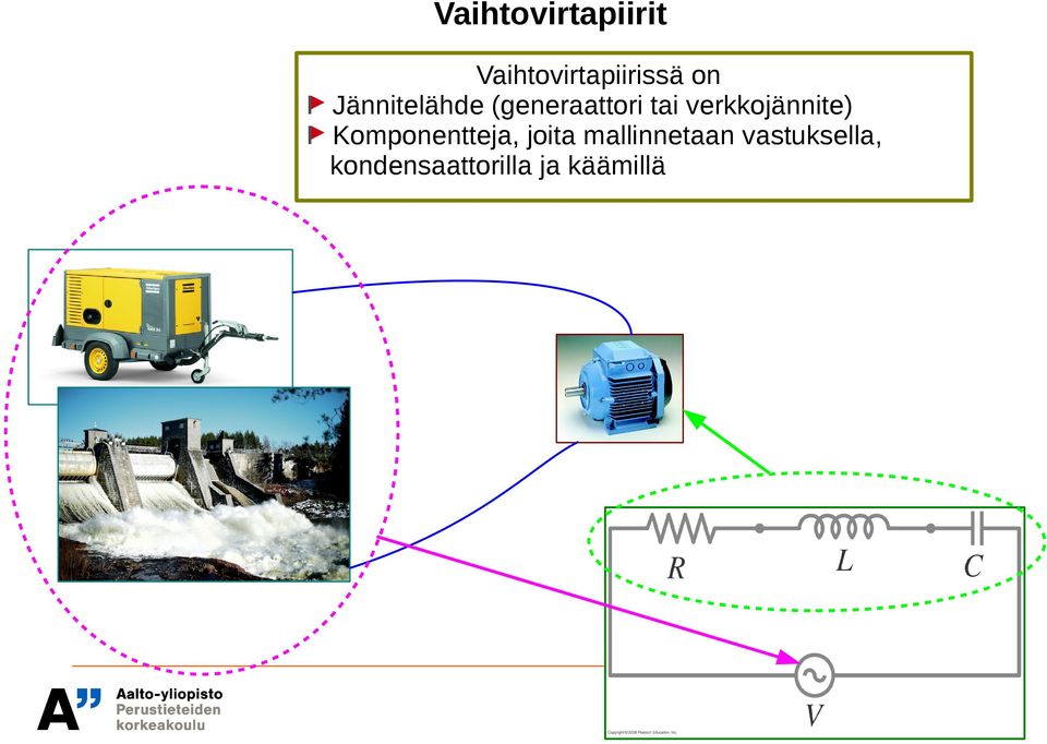 verkkojännite) Komponentteja, joita