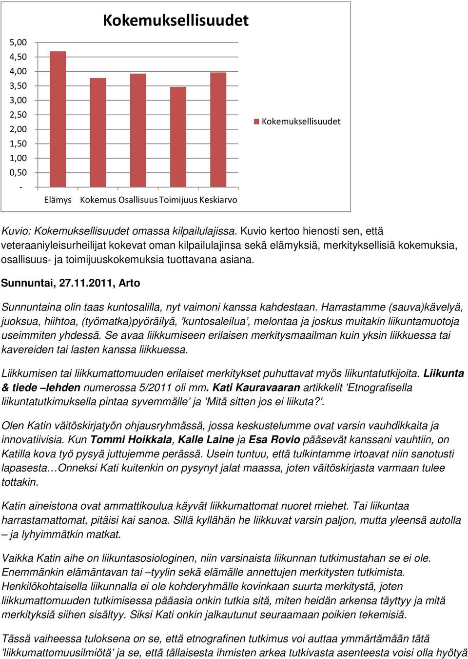 11.2011, Arto Sunnuntaina olin taas kuntosalilla, nyt vaimoni kanssa kahdestaan.