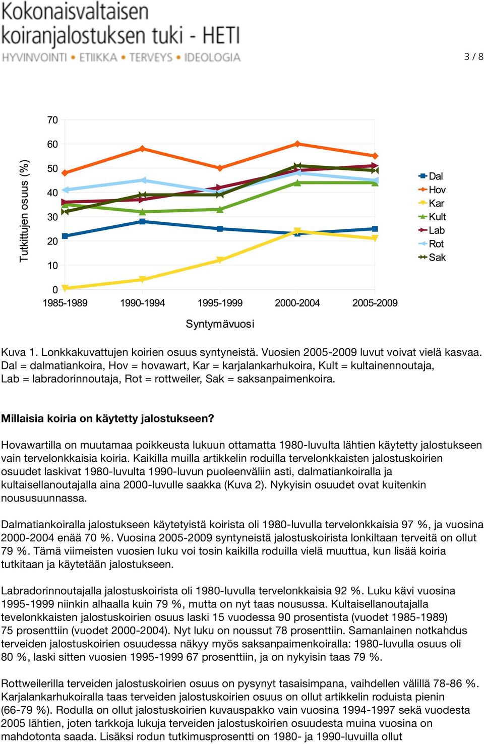 Hovawartilla on muutamaa poikkeusta lukuun ottamatta 1980-luvulta lähtien käytetty jalostukseen vain tervelonkkaisia koiria.