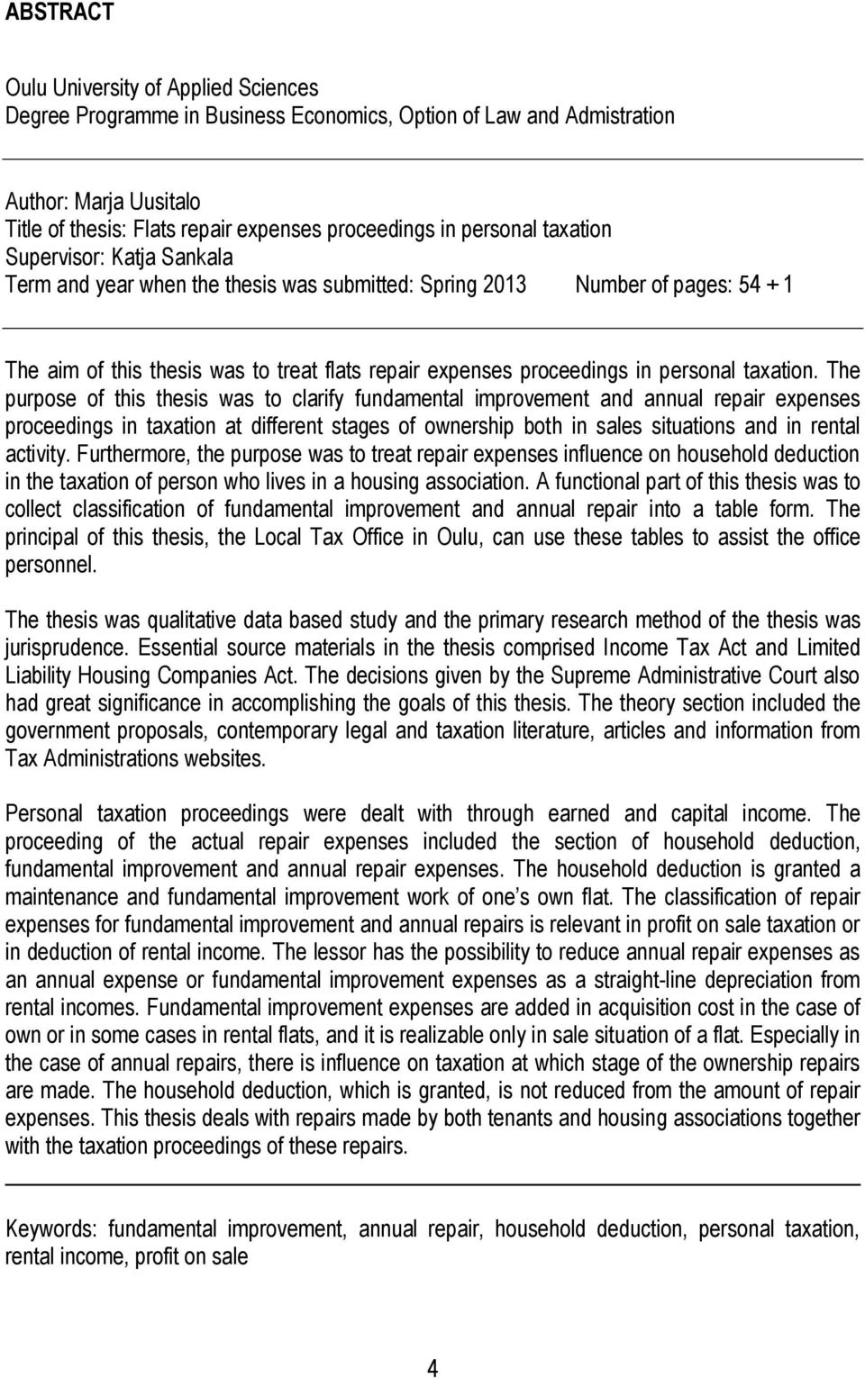 personal taxation.