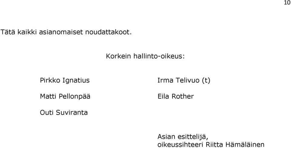 Pellonpää Irma Telivuo (t) Eila Rother Outi