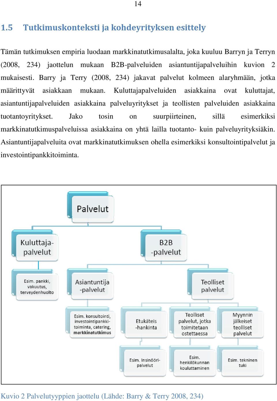 Kuluttajapalveluiden asiakkaina ovat kuluttajat, asiantuntijapalveluiden asiakkaina palveluyritykset ja teollisten palveluiden asiakkaina tuotantoyritykset.