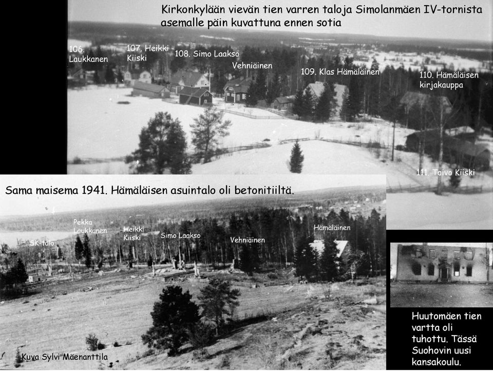 1941. Hämäläisen asuintalo oli betonitiiltä.