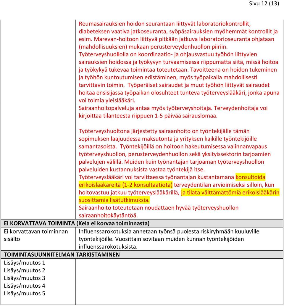 Työterveyshuollolla on koordinaatio- ja ohjausvastuu työhön liittyvien sairauksien hoidossa ja työkyvyn turvaamisessa riippumatta siitä, missä hoitoa ja työkykyä tukevaa toimintaa toteutetaan.