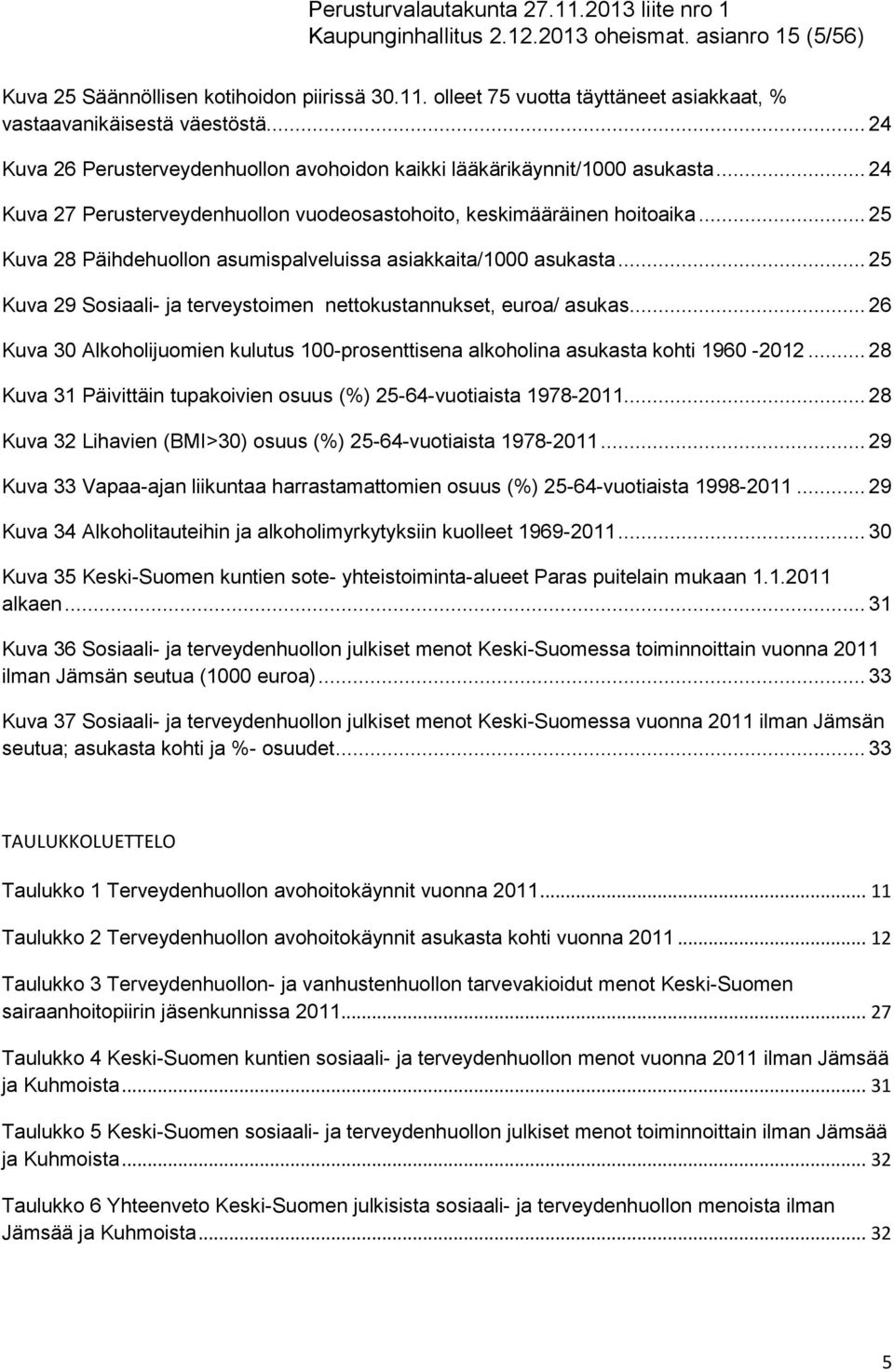 .. 25 Kuva 28 Päihdehuollon asumispalveluissa asiakkaita/1000 asukasta... 25 Kuva 29 Sosiaali- ja terveystoimen nettokustannukset, euroa/ asukas.