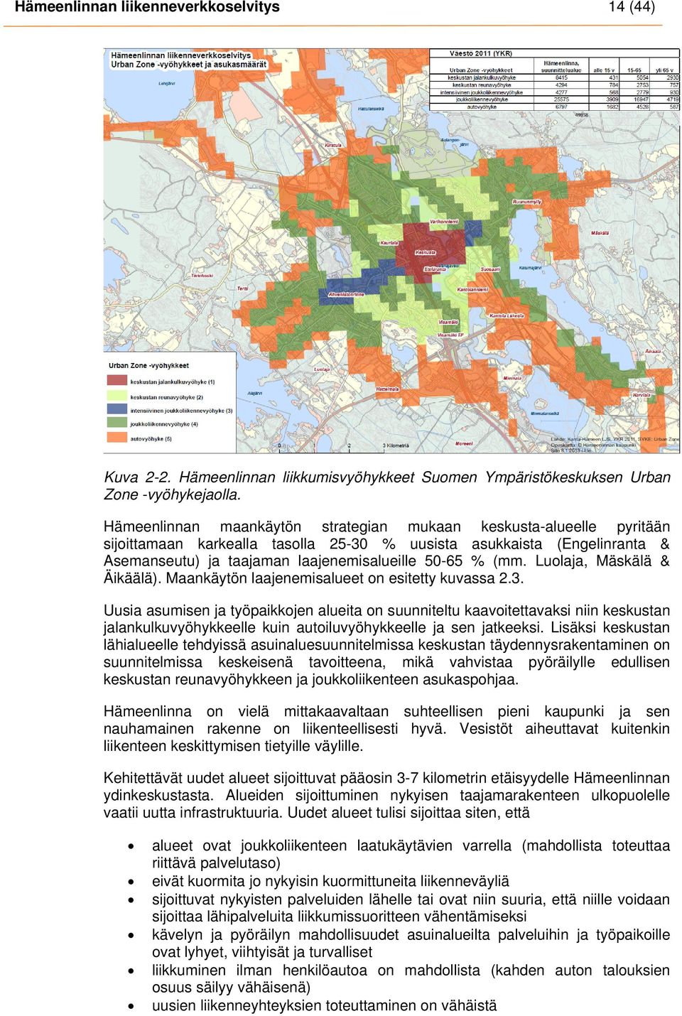 Luolaja, Mäskälä & Äikäälä). Maankäytön laajenemisalueet on esitetty kuvassa 2.3.
