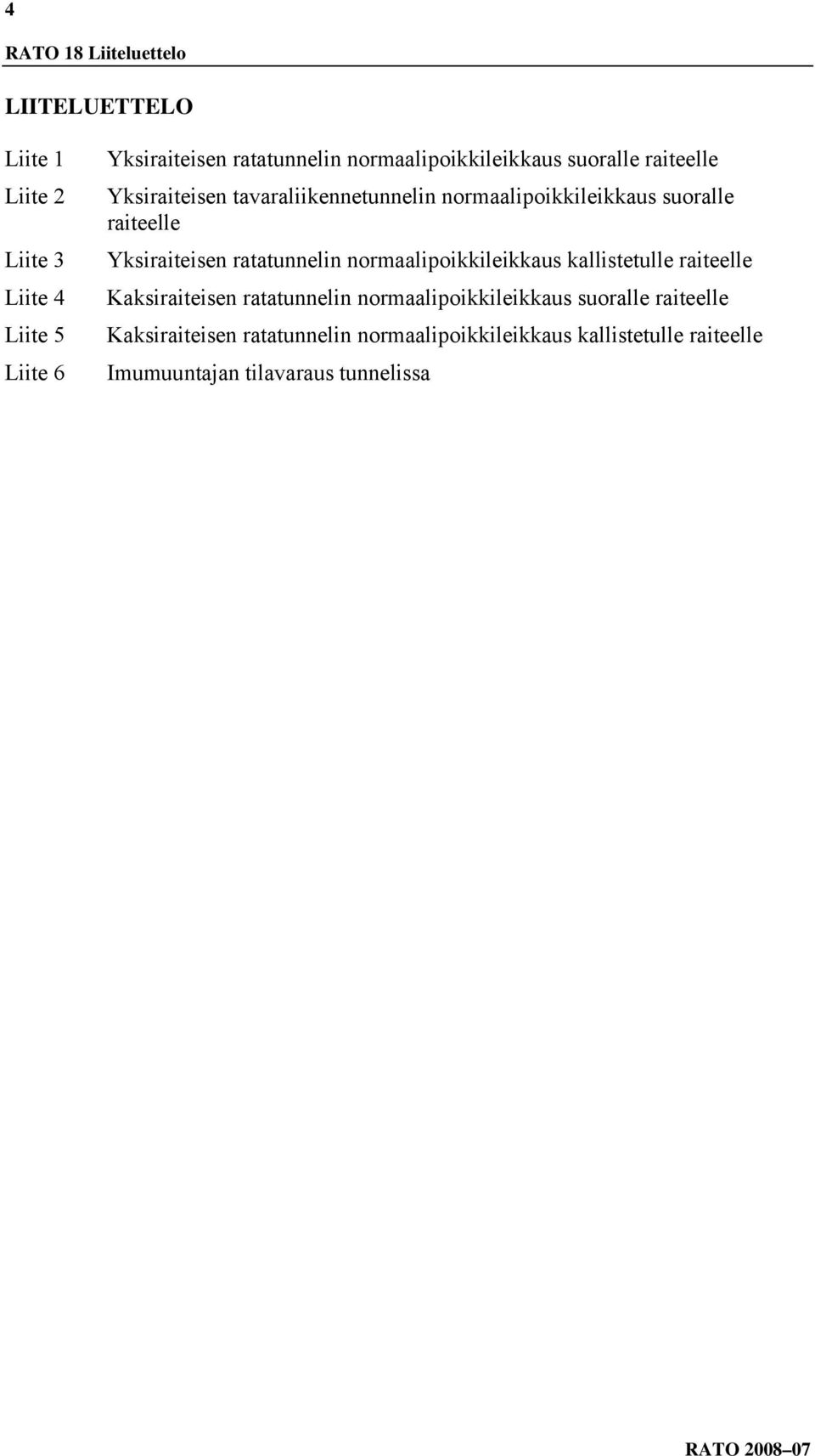 Yksiraiteisen ratatunnelin normaalipoikkileikkaus kallistetulle raiteelle Kaksiraiteisen ratatunnelin
