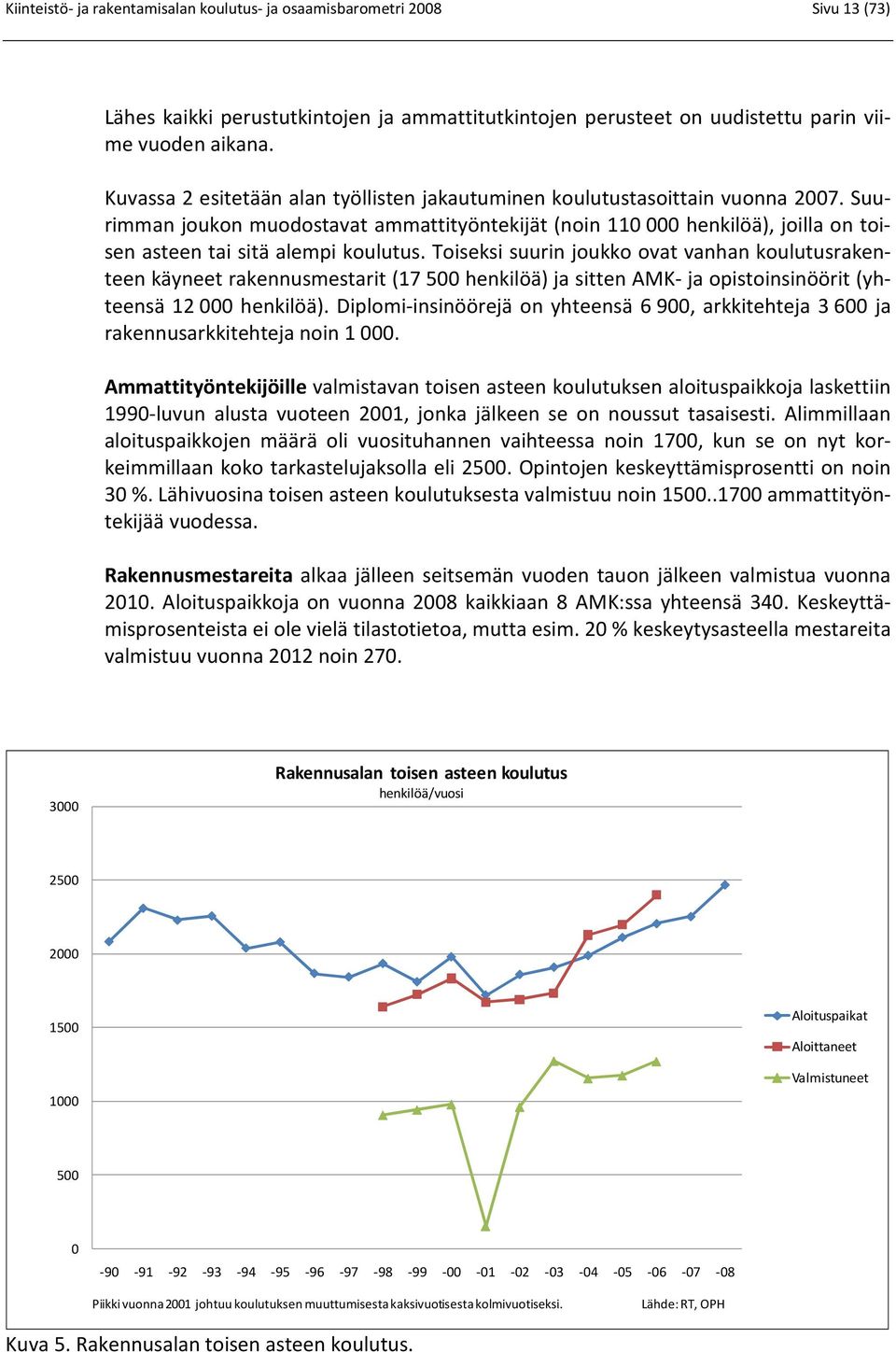 Suurimman joukon muodostavat ammattityöntekijät (noin 110 000 henkilöä), joilla on toisen asteen tai sitä alempi koulutus.