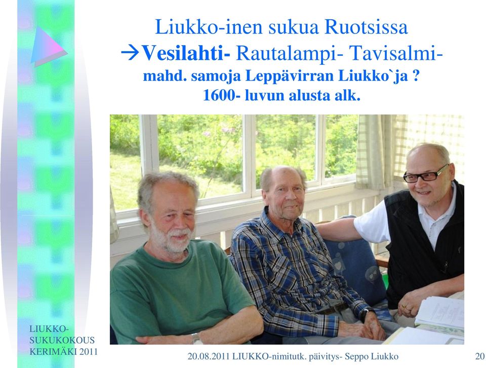 samoja Leppävirran Liukko`ja?