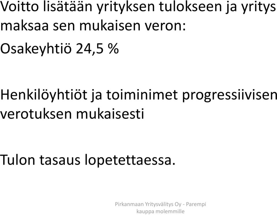 Henkilöyhtiöt ja toiminimet progressiivisen