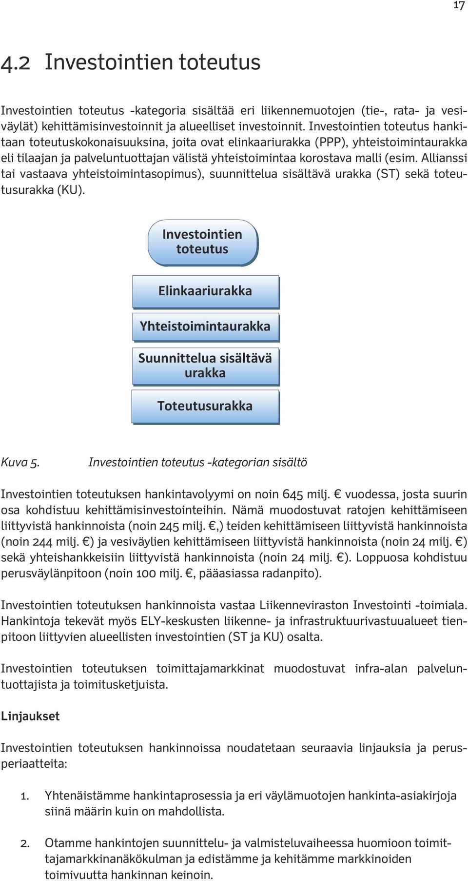 Allianssi tai vastaava yhteistoimintasopimus), suunnittelua sisältävä urakka (ST) sekä toteutusurakka (KU).