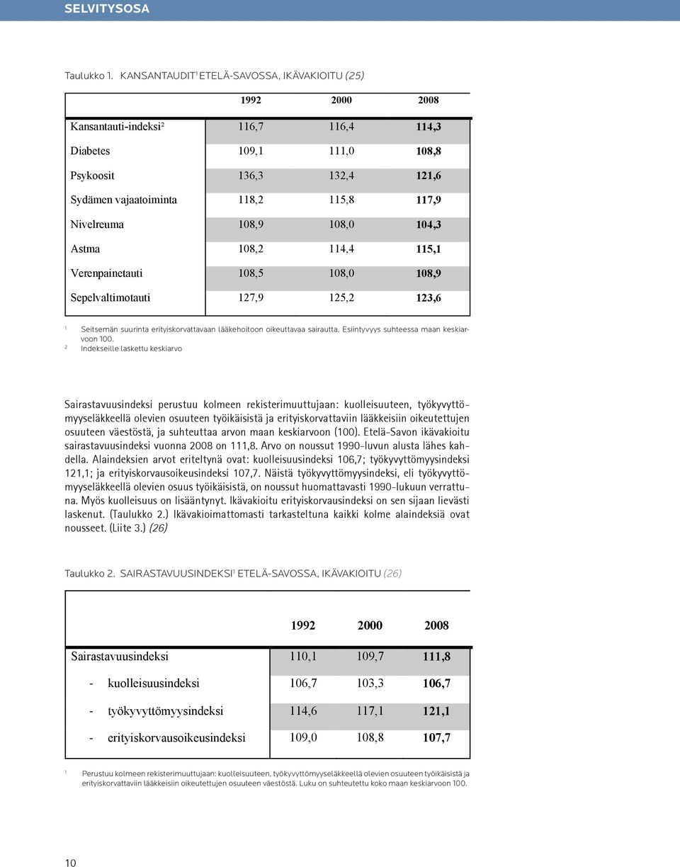 Nivelreuma 108,9 108,0 104,3 Astma 108,2 114,4 115,1 Verenpainetauti 108,5 108,0 108,9 Sepelvaltimotauti 127,9 125,2 123,6 1 Seitsemän suurinta erityiskorvattavaan lääkehoitoon oikeuttavaa sairautta.