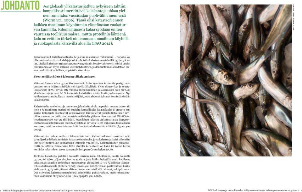 Kilomääräisesti kalaa syödään eniten vauraissa teollisuusmaissa, mutta proteiinin lähteenä kala on erittäin tärkeä nimenomaan maailman köyhillä ja ruokapulasta kärsivillä alueilla (FAO 2012).