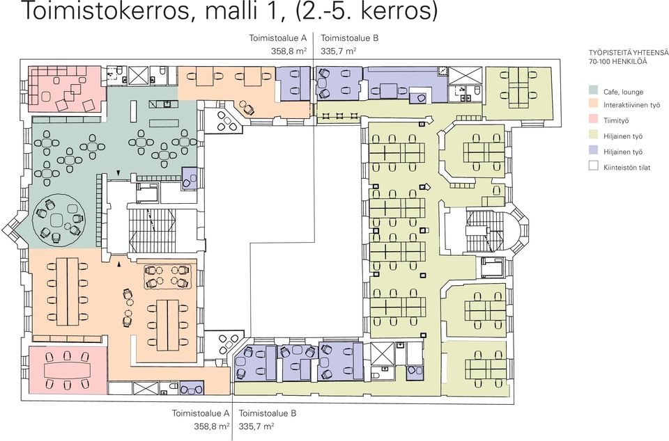 TYÖPISTEITÄ YHTEENSÄ 70-100 HENKILÖÄ Cafe, lounge Interaktiivinen