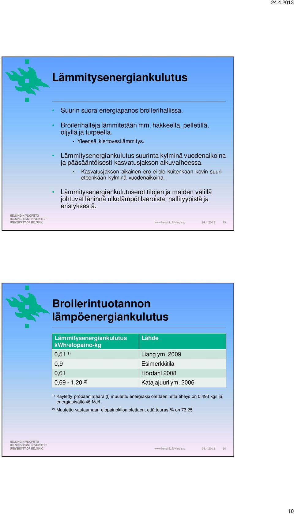 Lämmitysenergiankulutuserot tilojen ja maiden välillä johtuvat lähinnä ulkolämpötilaeroista, hallityypistä ja eristyksestä. 24.