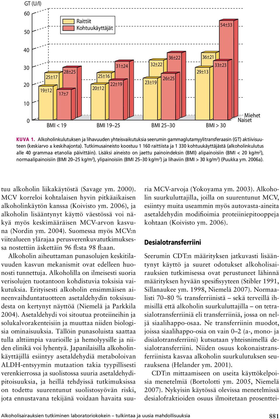 Tutkimusaineisto koostuu 1 160 raittiista ja 1 330 kohtuukäyttäjästä (alkoholinkulutus alle 40 grammaa etanolia päivittäin).