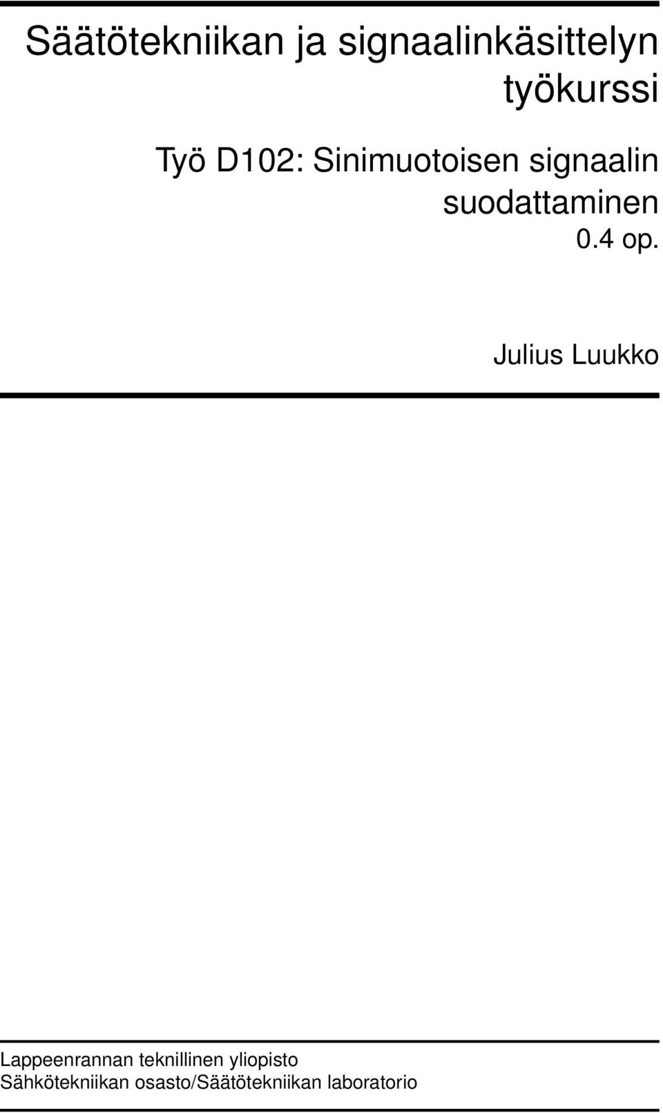 4 op. Julius Luukko Lappeenrannan teknillinen