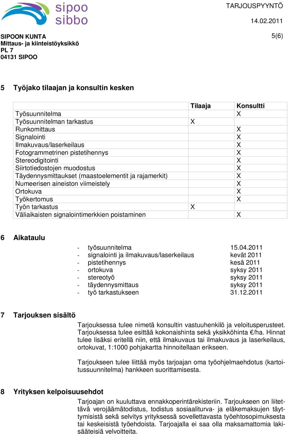 Aikataulu - työsuunnitelma 15.04.