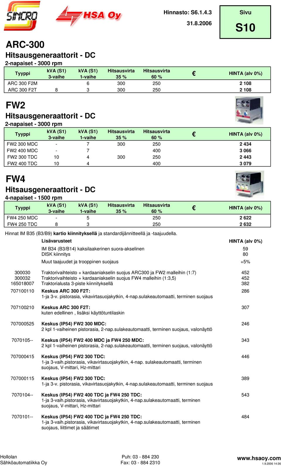 2 443 FW2 400 TDC 10 4 400 3 079 FW4 Hitsausgeneraattorit - DC 4-napaiset - 1500 rpm kva (S1) kva (S1) Hitsausvirta Hitsausvirta 3-vaihe 1-vaihe 35 % 60 % FW4 250 MDC - 5 250 2 622 FW4 250 TDC 8 3