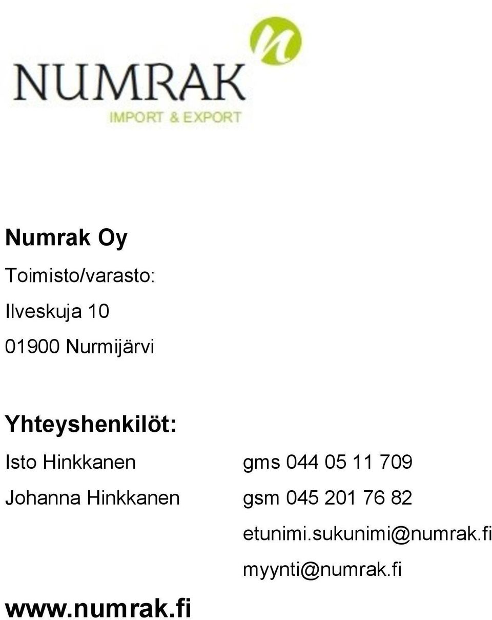 05 11 709 Johanna Hinkkanen gsm 045 201 76 82