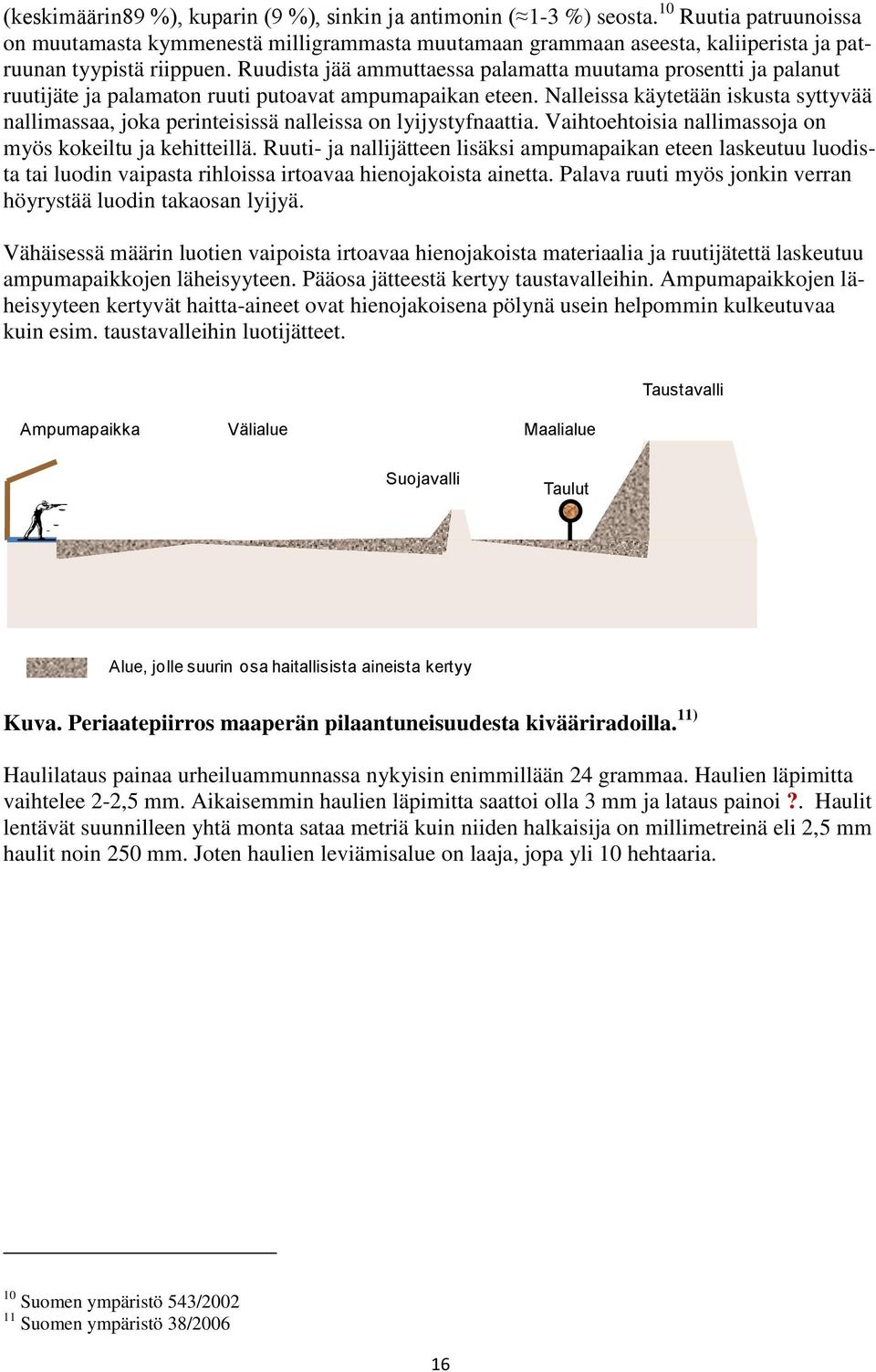 Ruudista jää ammuttaessa palamatta muutama prosentti ja palanut ruutijäte ja palamaton ruuti putoavat ampumapaikan eteen.