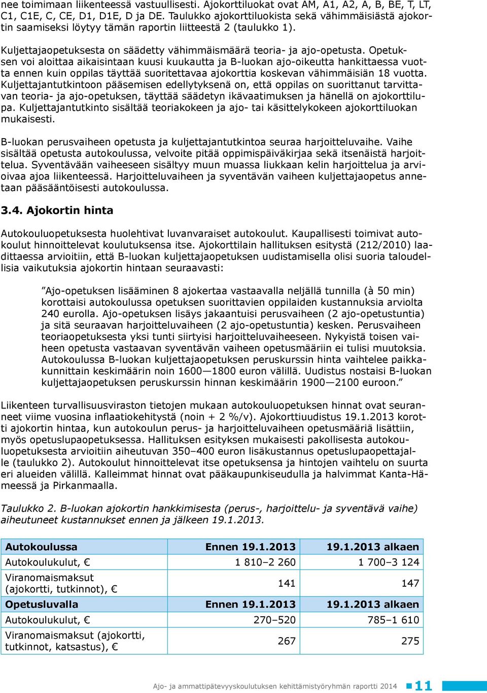Opetuksen voi aloittaa aikaisintaan kuusi kuukautta ja B-luokan ajo-oikeutta hankittaessa vuotta ennen kuin oppilas täyttää suoritettavaa ajokorttia koskevan vähimmäisiän 18 vuotta.