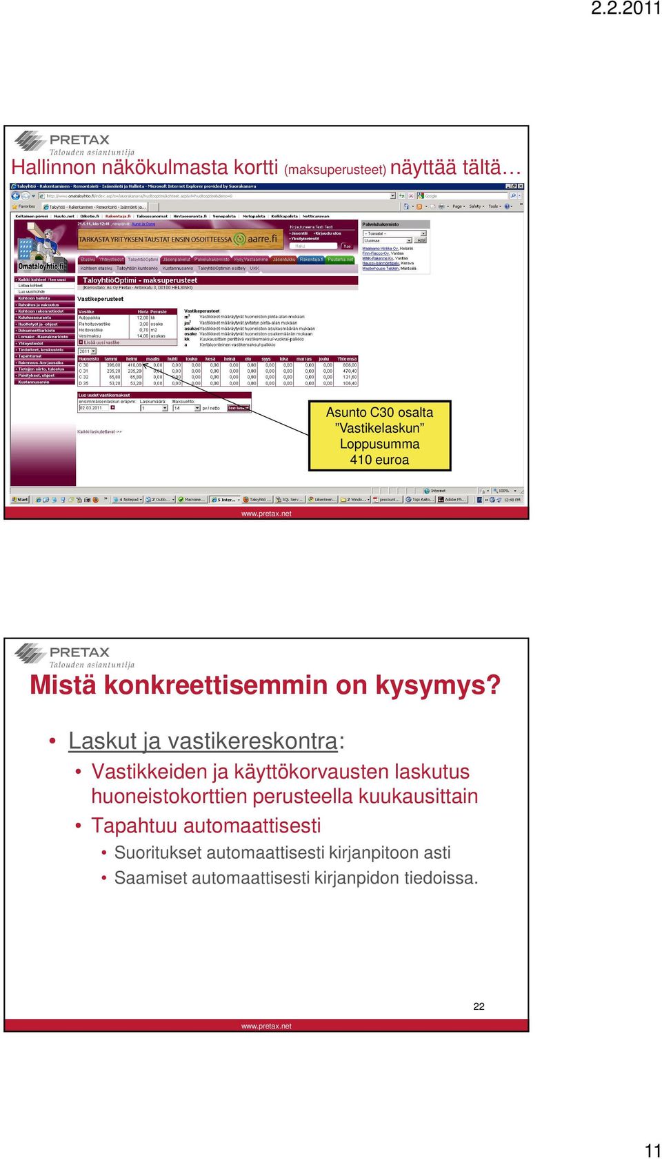 Laskut ja vastikereskontra: Vastikkeiden ja käyttökorvausten laskutus huoneistokorttien