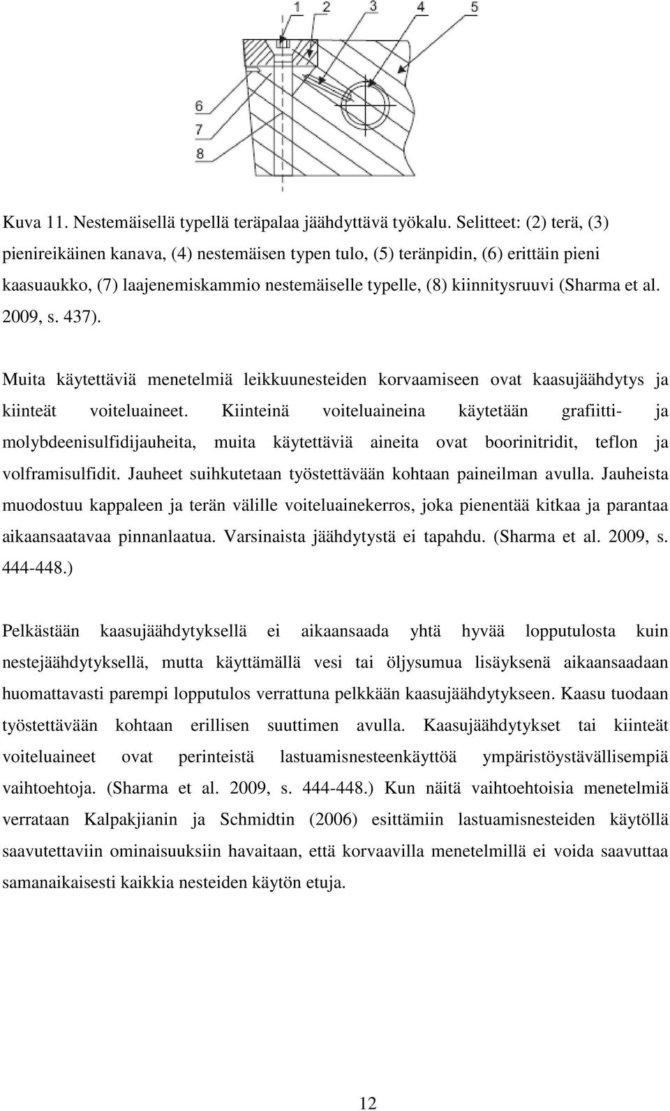 2009, s. 437). Muita käytettäviä menetelmiä leikkuunesteiden korvaamiseen ovat kaasujäähdytys ja kiinteät voiteluaineet.