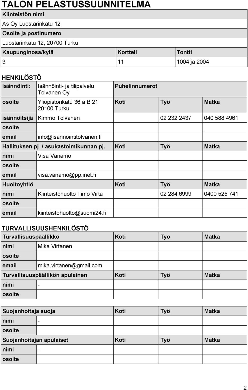 fi Hallituksen pj / asukastoimikunnan pj. Koti Työ Matka nimi Visa Vanamo email visa.vanamo@pp.inet.