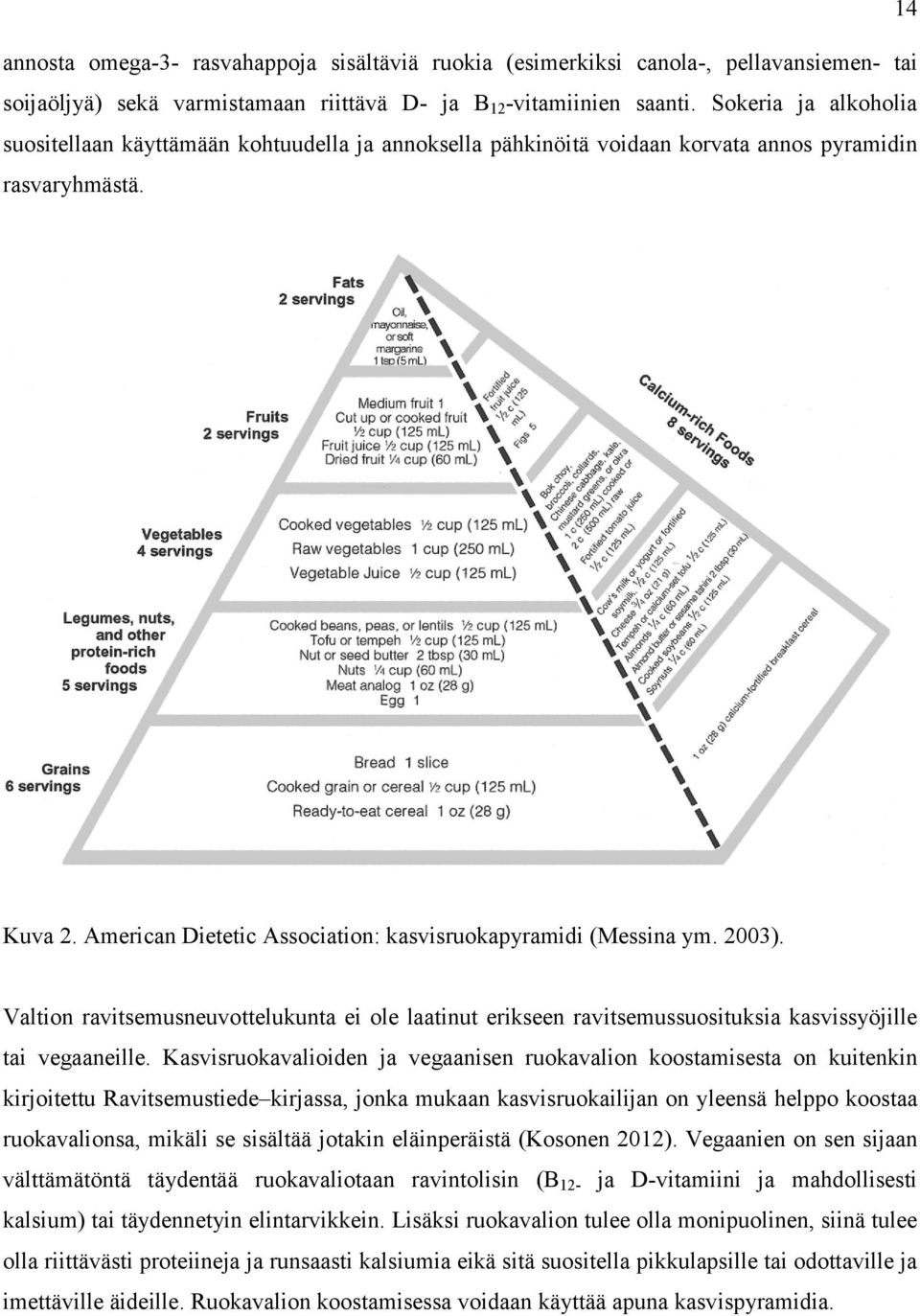 2003). Valtion ravitsemusneuvottelukunta ei ole laatinut erikseen ravitsemussuosituksia kasvissyöjille tai vegaaneille.