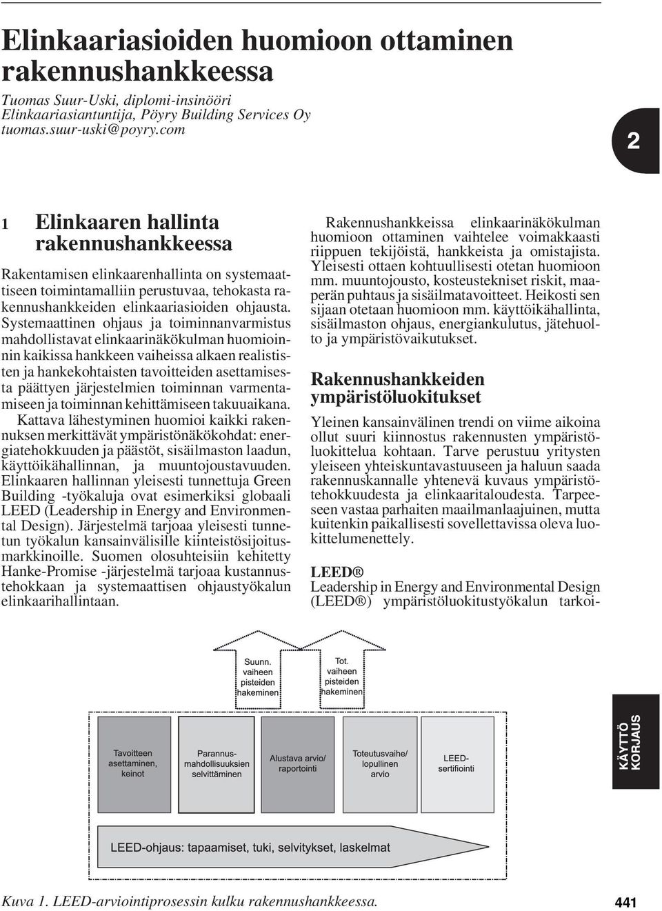 Systemaattinen ohjaus ja toiminnanvarmistus mahdollistavat elinkaarinäkökulman huomioinnin kaikissa hankkeen vaiheissa alkaen realististen ja hankekohtaisten tavoitteiden asettamisesta päättyen