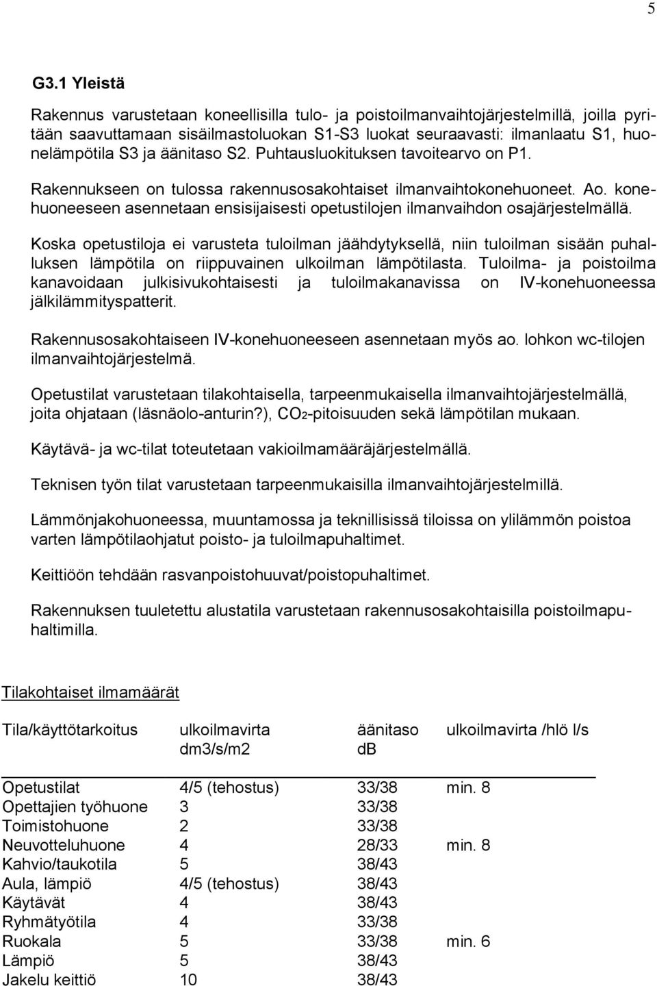 konehuoneeseen asennetaan ensisijaisesti opetustilojen ilmanvaihdon osajärjestelmällä.