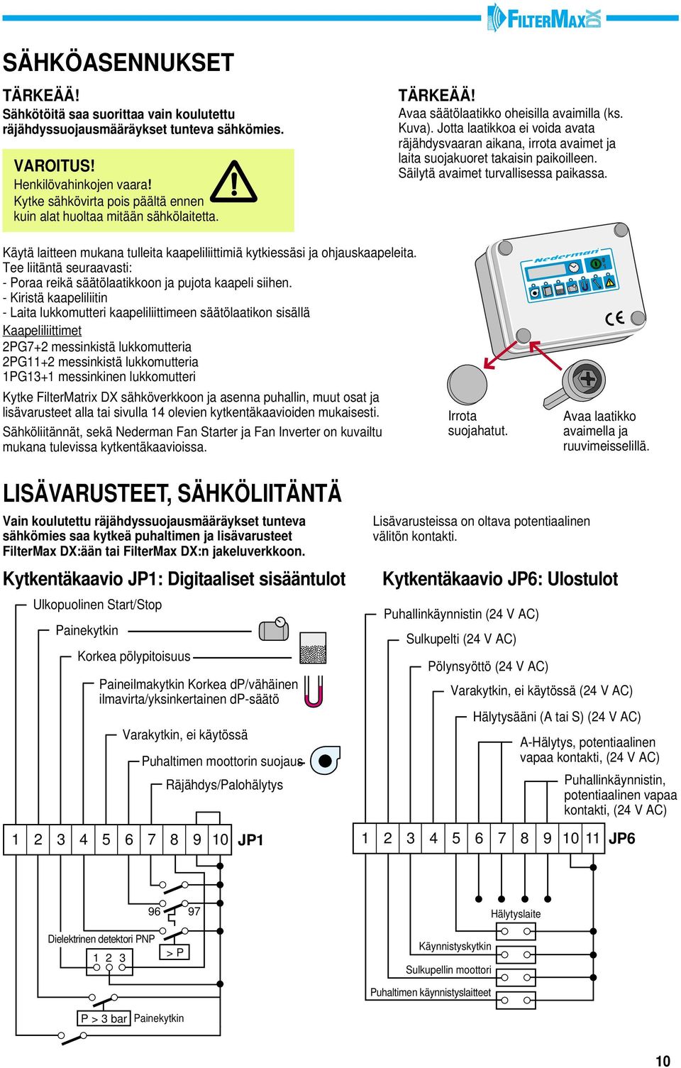 Jotta laatikkoa ei voida avata räjähdysvaaran aikana, irrota avaimet ja laita suojakuoret takaisin paikoilleen. Säilytä avaimet turvallisessa paikassa.