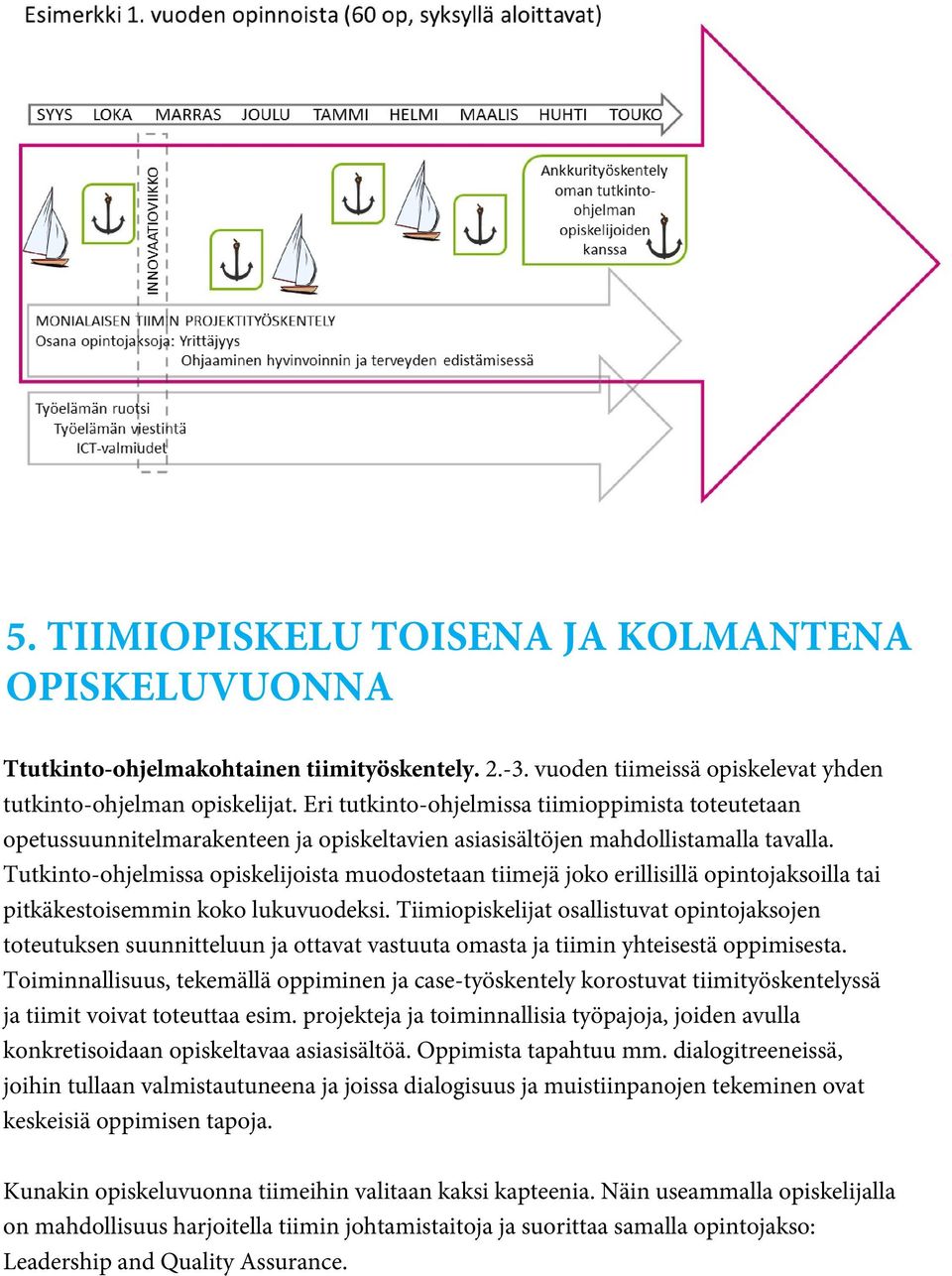 Tutkinto-ohjelmissa opiskelijoista muodostetaan tiimejä joko erillisillä opintojaksoilla tai pitkäkestoisemmin koko lukuvuodeksi.