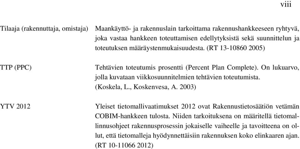 On lukuarvo, jolla kuvataan viikkosuunnitelmien tehtävien toteutumista. (Koskela, L., Koskenvesa, A.