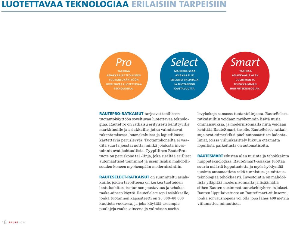 rautepro-ratkaisut tarjoavat teolliseen tuotantokäyttöön soveltuvaa luotettavaa teknologiaa.